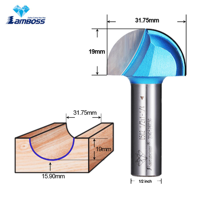 लकड़ी के काम के लिए Lamboss Cove Box Bit Round Bottom Milling Cutter Router Bit